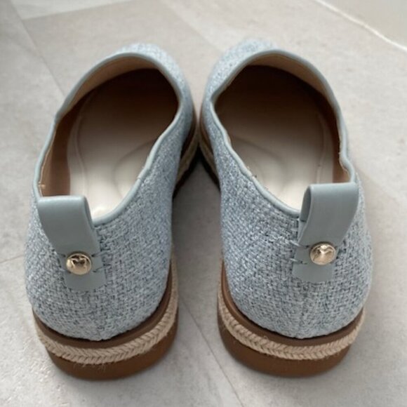 NWT KELLY & KATIE Zemi Denim Blue Tweed Espadrille Slip-On Shoes 7 - Picture 5 of 13
